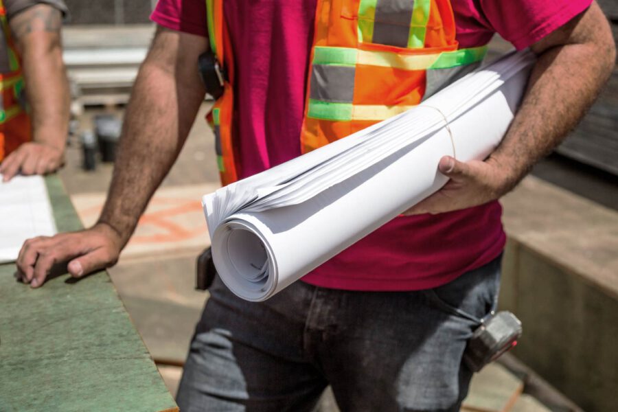 Mitarbeiter von Gerüstbau Scheffler auf der Baustelle